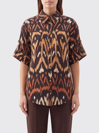 Zimmermann Shirt Woman Color Brown In Multi