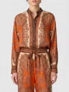 Zimmermann Tangerine Paisley-print Silk Habotai Mahon Dolman Shirt In Brown