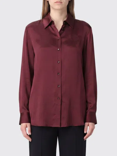 Zimmermann Luna Embroidered-detail Buttoned Shirt In Burgundy