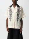 Zimmermann Floral Linen Bowling Shirt In Beige
