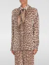 Zimmermann Illustration Tie-neck Leopard-print Shirt In Braun