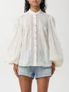 Zimmermann Womens Ivory Lucky Embroidered Cotton Blouse In Cream