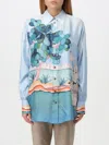 Zimmermann Illustration Oversized Shirt In Hellblau