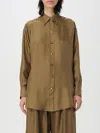 Zimmermann Camicia Crush In Seta Verde Oliva Donna In Green