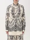 Zimmermann Crush Printed Silk Shirt In 灰色