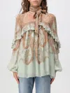 Zimmermann Memento Flutter Paisley Pussy Bow Top In Multi