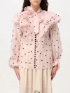 Zimmermann Crush Ruffled Embroidered Linen And Silk-blend Organza Blouse In Pink