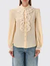 Zimmermann Ruffled Blouse Lace Detailing In Weiss