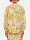 Zimmermann Acacia Scallop Floral Print Shirt In Yellow