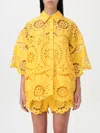 Zimmermann Pop Broderie Anglaise Linen Shorts In Yellow