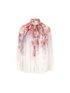 Zimmermann Crush Pleated Floral-print Crepon Blouse