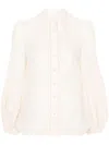 Zimmermann Womens Ivory Lucky Embroidered Cotton Blouse