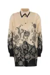Zimmermann White Floral And Paisley Print Shirt With Contrasting Trim In Multi