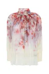 Zimmermann Crush Pleated Floral-print Crepon Blouse In Multi
