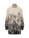 Zimmermann White Floral And Paisley Print Shirt With Contrasting Trim In Multi