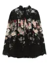 Zimmermann Floral-patterned Long-sleeved Top In Black