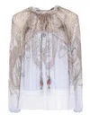 Zimmermann Blusa Hypnotic In Crepe Stampato   Donna In Blue
