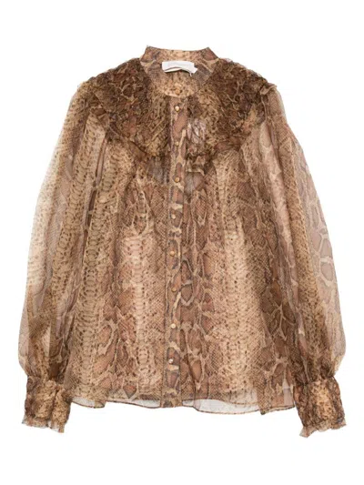 ZIMMERMANN ZIMMERMANN SHIRTS BROWN