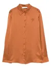 Zimmermann Satin Silk Shirt In Brown