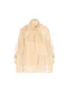 Zimmermann Memento Organza Bow-lace Blouse In Brown