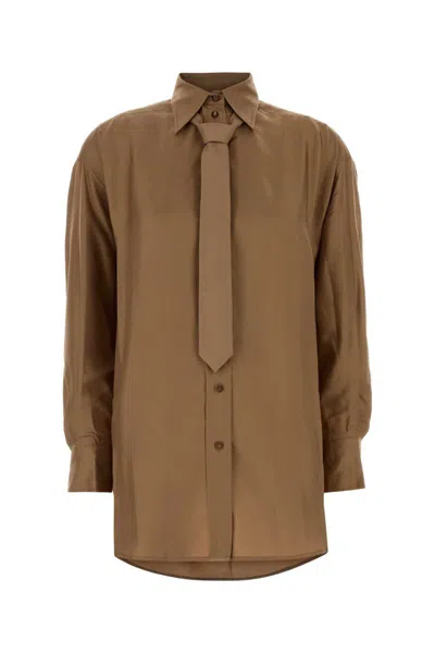 Zimmermann Shirt In Camel Silk In Brown