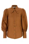 Zimmermann Illustration Blouson Shirt In Brown