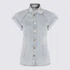 Zimmermann Stylish Top Featuring Tie Collar And Folded Cuffs In Blue