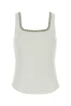 Zimmermann White Stretch Cotton Tank Top In Gray