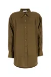 Zimmermann Camicia Crush In Seta Verde Oliva Donna In Green