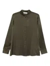 Zimmermann Hypnotic Logo-embroidered Silk-satin Shirt In Green