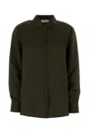 Zimmermann Hypnotic Logo-embroidered Silk-satin Shirt In Green