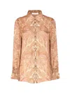 Zimmermann Hypnotic Silk Button-up Shirt In Multi