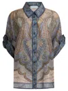 Zimmermann Shirt Wanderlust Short Sleeve In Multi