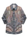 Zimmermann Wanderlust Printed Silk Shirt In Multi