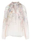 Zimmermann Ivory Rebellion Billow Viscose Blouse In Multi