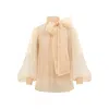 Zimmermann Memento Organza Bow-lace Blouse In Neutral