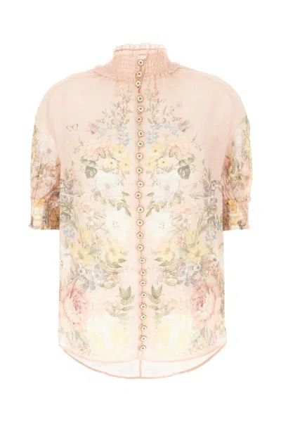 Zimmermann Pink Top In Pinkfloral