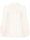 Zimmermann Womens Ivory Lucky Embroidered Cotton Blouse In White