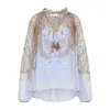 Zimmermann Womens Lilac Paisley Billow Printed Chiffon Blouse In Multi