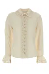 Zimmermann Silk Blouse With Lace Edges In Neutral