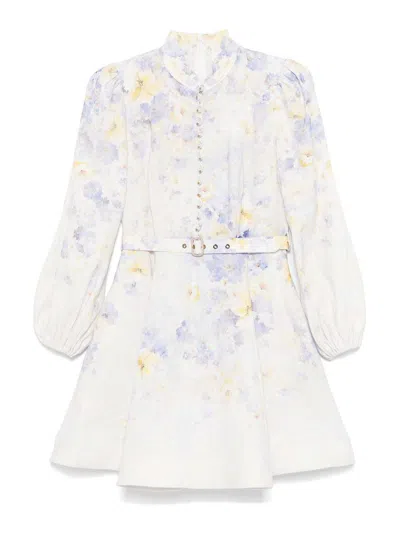 ZIMMERMANN SHORT DRESS  WITH FLOWER PRINT