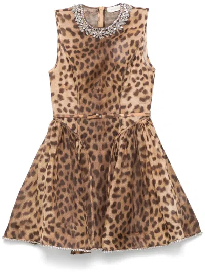 ZIMMERMANN SHORT DRESS WITH LACE INSERTS