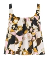 Zimmermann Maxine Cropped Camisole In Yellow Floral In Multicolor