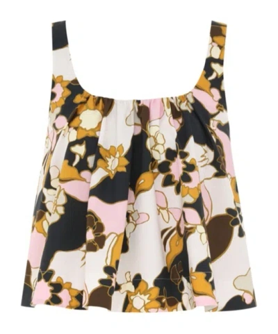Zimmermann Short Halter Vest In Ylwkldfl Yellow Kale