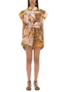 Zimmermann Ascension Linen Cream Mini Jumpsuit In Brown