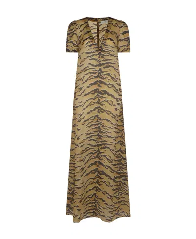 Zimmermann Short Sleeve Dress In Green