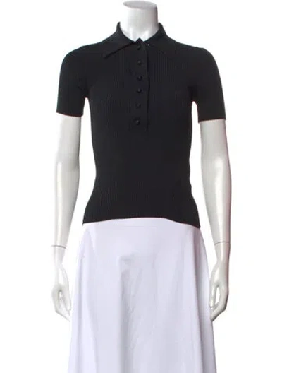 Pre-owned Zimmermann Short Sleeve Polo In Black