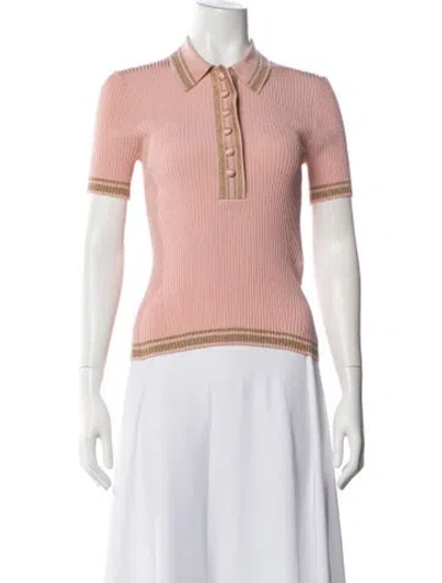Pre-owned Zimmermann Short Sleeve Polo In Metallic/pink