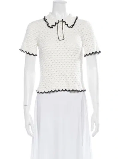 Pre-owned Zimmermann Short Sleeve Polo In White