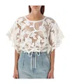 Zimmermann Golden Crochet Lace Top In Ivory In Multicolor